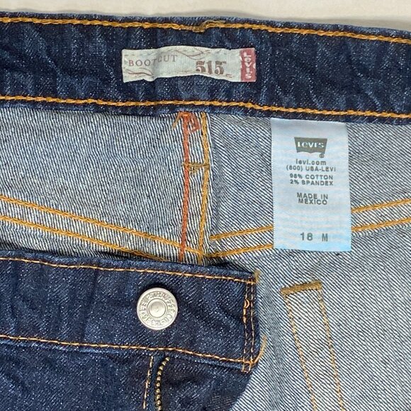 High Rise Bootcut Stretch Denim Jeans Dark Blue Wash Like New Levi’s 515 - Picture 14 of 15
